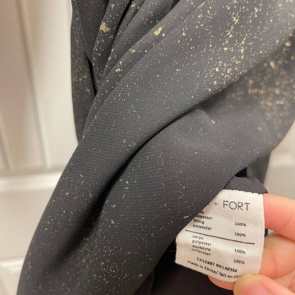 OAK + FORT Celestial Gold Flecked Long Sleeve Cutout Dress Black –  S - Picture 10 of 14